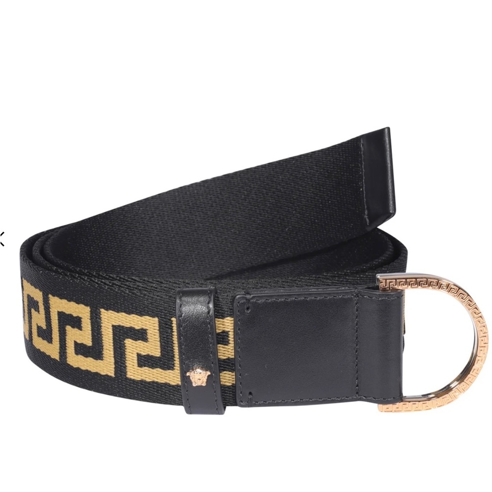 VERSACE GRECA INTARSIA D-RING BELT